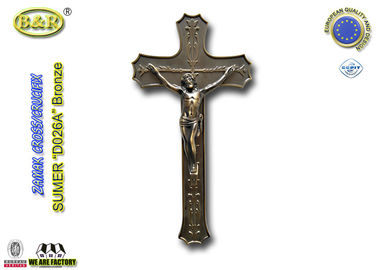 الصليب كروكس و الصليب مع يسوع في zamac 40 * 16 سنتيمتر D026A العتيقة برونزية اللون زاماك نعش الديكور