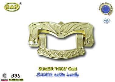 المرجع H008 الذهب الحجم 19 × 11 سم النعش مقابض ، اكسسوارات سبائك الزنك التابوت
