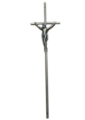 جودة  Size 64.5×17cm Funeral Articles D064  / Iron Coffin Crucifix With Zamak Jesus مصنع