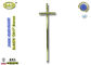العتيقة النحاس لون الذهب zamak الصليب crosscifix ، والتجهيزات تابوت D017 معدنية غطاء التابوت زخرفة الحجم: 57 × 16.5 سم